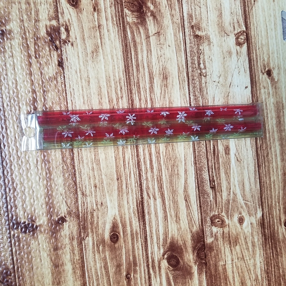 Holiday Snowflake Reusable Straws Red and Green Hard Plastic Set Of 8 Christmas - Picture 3 of 6